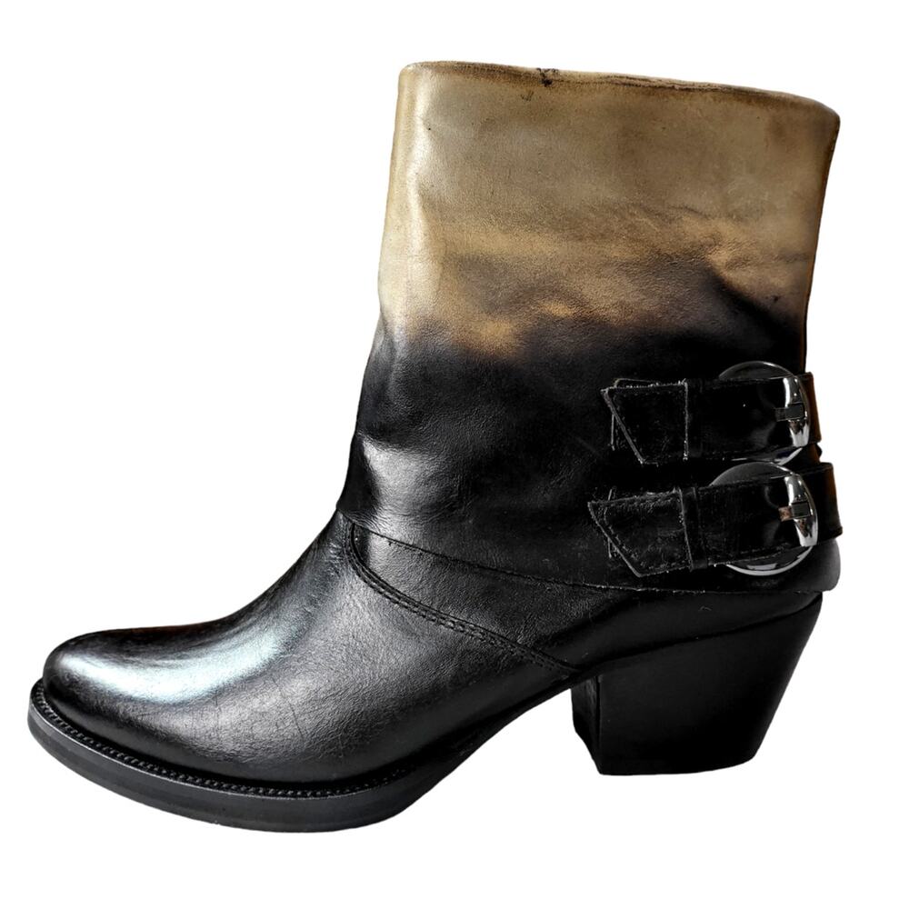 D'Milton Boots NWT Ombre‎ Brown Leather Ankle Bootie Size 36 US Size 6.5 # C922
